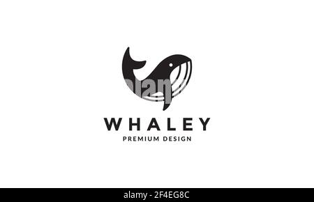 cerchio geometrico orca balena moderno logo vettore simbolo icona disegno illustrazione Illustrazione Vettoriale