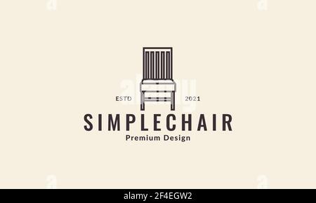 legno minimalista linee moderne arredi interni logo simbolo vettoriale icona illustrazione del progetto Illustrazione Vettoriale