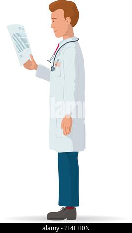 Illustrazione vettoriale del carattere delle persone mediche. Medico professionista. Operaio ospedaliero. Illustrazione Vettoriale