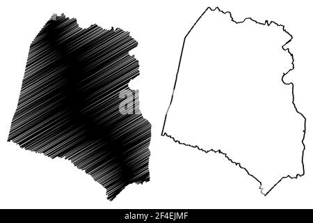 Union County, state of South Carolina (Stati Uniti, Stati Uniti d'America, Stati Uniti, Stati Uniti, Stati Uniti), illustrazione vettoriale mappa, schizzo mappa Union Illustrazione Vettoriale