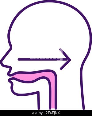 Icona di colore RGB riflesso di deglutizione Illustrazione Vettoriale