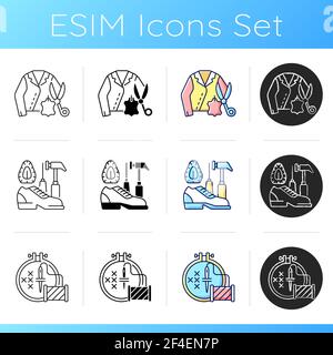 Set di icone di variante abbigliamento Illustrazione Vettoriale
