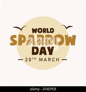 Vettore poster giornata mondiale dei passeri Illustrazione Vettoriale