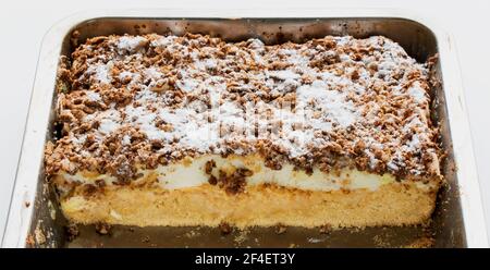 Torta di mele fatta a casa utilizzando un forno a gas Foto Stock