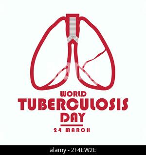 Poster della Giornata mondiale della tubercolosi, vettore di illustrazione dell'assistenza sanitaria ai polmoni Illustrazione Vettoriale
