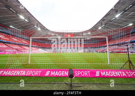 Monaco, Germania. 20 Marzo 2021. Allianz Arena all'interno della partita FC BAYERN MUENCHEN - VFB STUTTGART 4-0 1.Lega di calcio tedesca il 20 marzo 2021 a Monaco, Germania Stagione 2020/2021, Giornata 26, 1.Bundesliga, FCB, München, 26.Spieltag Credit: Peter Schatz/Alamy Live News Foto Stock