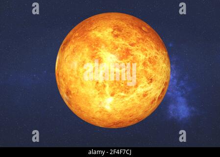 Alto dettaglio Fiction rosso pianeta Venere. Rendering 3D fantascienza. Elementi di questa immagine forniti dalla NASA. Foto Stock