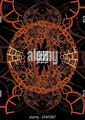 Stile orientale Flame Fractal Design Foto Stock