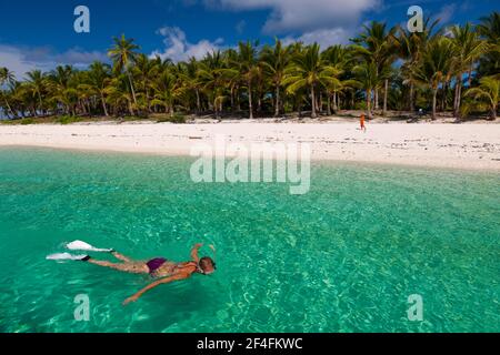 Snorkeling off Fadol Isola, Kai, ISOLE MOLUCCHE, INDONESIA Foto Stock