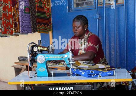 Macchine per cucire, cucire, solforare, zambia Foto Stock