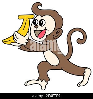 scimmia che trasporta la banana Illustrazione Vettoriale