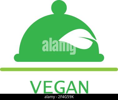 Icona vettoriale del modello di logo Vegan food Illustrazione Vettoriale