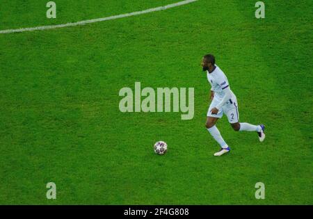 BUCAREST, ROMANIA - 23 febbraio 2021 - Chelsea FC e Atletico Madrid in azione durante la prima tappa della UEFA Champions League al National sono Foto Stock