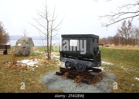 ein Hundt als Hinweis auf die Bergbau tradizione in Tauchitz seit 1735. 21.03.2021 Foto Stock