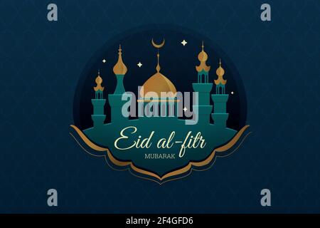 EID Mubarak e Eid al-Fitr augura, saluto, Banner, Vendite Foto Stock