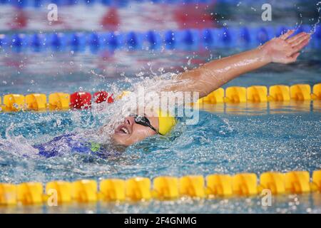 Pauline Mahieu di Canet 66 Natation, Serie 200 m backstroke Donne durante il FFN Golden Tour Camille Muffat 2021, Nuoto Olympic e selezioni europee il 21 marzo 2021 al Cercle des Nageurs de Marseille a Marsiglia, Francia - Foto Laurent Lairys / DPPI Foto Stock