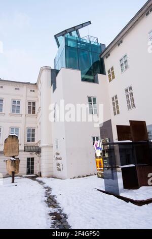 Museo di Kampa, museo di arte contemporanea, isola di Kampa, Mala strana, Praga, Repubblica Ceca Foto Stock