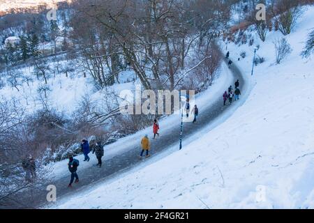 Promenáda Raoula Wallenberga, Raoul Wallenberg Promenade, Velká strahovská zahrada, Praga, Repubblica Ceca Foto Stock