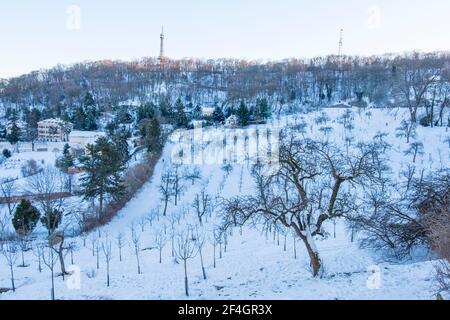 Velká strahovská zahrada, Giardini di Strahov, Hradcany, Praga, Repubblica Ceca Foto Stock