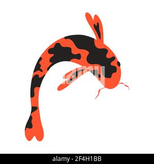 Carpa Koi Pesce koi giapponese. Illustrazione Vettoriale