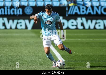 Jeison Murillo di Celta de Vigo durante la partita di calcio del campionato spagnolo la Liga tra Celta de Vigo e Real Madrid il 20 marzo 2021 allo stadio Balaidos di Vigo, Pontevedra, Spagna - Foto Irina R Hipolito / Spagna DPPI / DPPI / LiveMedia Foto Stock