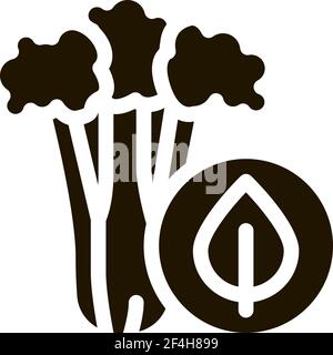 Icona di pianta di sedano Illustrazione di Glyph del vettore Illustrazione Vettoriale