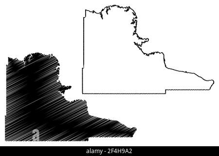 Stanley County, stato del South Dakota (Stati Uniti, Stati Uniti d'America, Stati Uniti, Stati Uniti, Stati Uniti) mappa vettoriale, schizzo scrimolo Stanley mappa Illustrazione Vettoriale