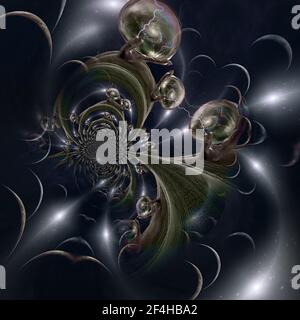 All'interno della sfera di cristallo. Arte spirituale rendering 3D Foto Stock