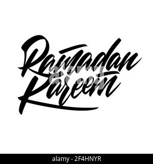 Calligrafia Ramadan Kareem. Clipart vettoriali. Design moderno Illustrazione Vettoriale