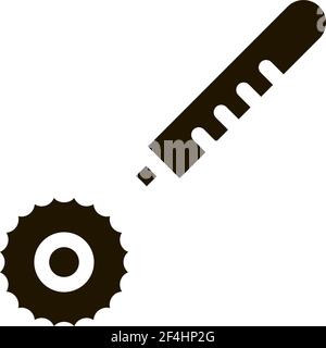 Icona del coltello per pizza Illustrazione del glyph vettoriale Illustrazione Vettoriale