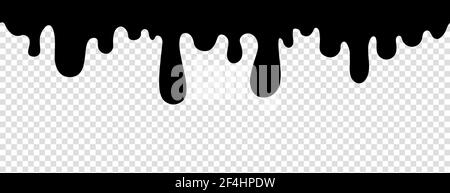 Goccia di miele, goccia di fusione. Cioccolato nero. Liquido di vernice di inchiostro vettoriale. Forma a strappo in sause senza cuciture. Illustrazione Vettoriale
