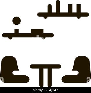 Salotto con sedie icona Vector Glyph Illustration Illustrazione Vettoriale
