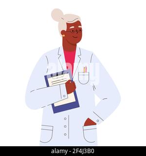 Medico femminile in abito medico. Illustrazione Vettoriale