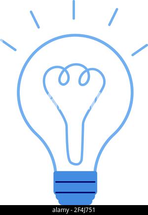 lampadina. Illustrazione vettoriale in stile piatto. Simbolo idea Illustrazione Vettoriale