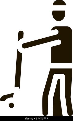 Icona della palla sull'acqua Illustrazione del glyph vettoriale Illustrazione Vettoriale