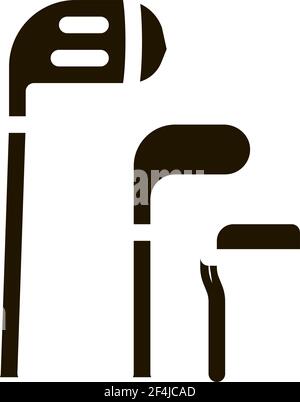 Golf Putters icona Vector Glyph Illustrazione Illustrazione Vettoriale