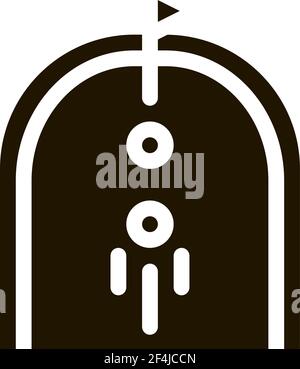 Icona del campo di golf Illustrazione del glyph del vettore Illustrazione Vettoriale