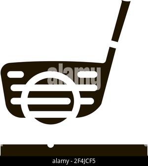 Golf Putter Ball icona Vector Glyph Illustrazione Illustrazione Vettoriale