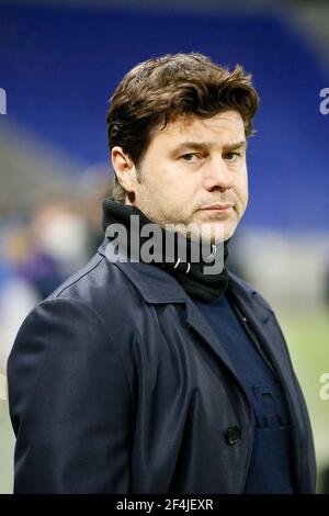 Allenatore di Mauricio Pochettino PSG. Calcio Calcio - Ligue 1 - Olympique Lyon vs PSG - Groupama Stadium, Lione, Francia il 22 marzo 2021. Foto di Emmanuel Foudrot/ABACAPRESS.COM Foto Stock