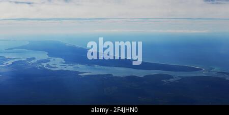 Veduta aerea dell'isola di Fraser a Queensland, Australia. Foto Stock
