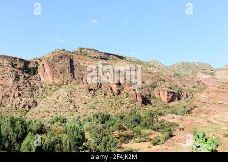 Splendidi paesaggi nella regione del Tigray nel nord dell'Etiopia. Foto Stock