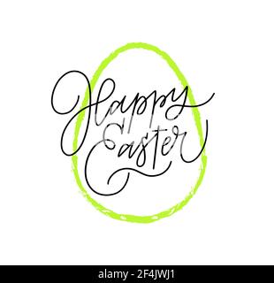 Happy Pasqua uovo d'oro linea moderna art design Illustrazione Vettoriale