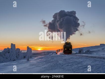 Geografia / viaggio, Germania, Sassonia-Anhalt, Harz National Park, Harz Mountains ferrovia a scartamento ridotto in, diritti aggiuntivi-clearance-Info-non-disponibile Foto Stock