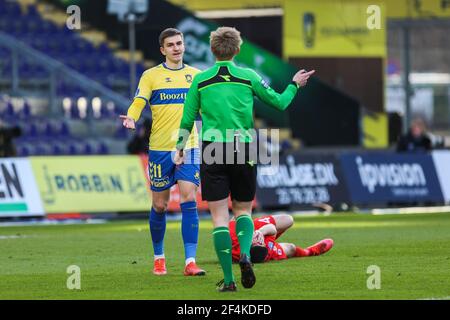 Brondby, Danimarca. 21 Mar 2021. Mikael Uhre (11) di Brondby SE visto durante la partita 3F Superliga tra Brondby IF e Aarhus GF al Brondby Stadium di Brondby, Danimarca. (Photo Credit: Gonzales Photo/Alamy Live News Foto Stock