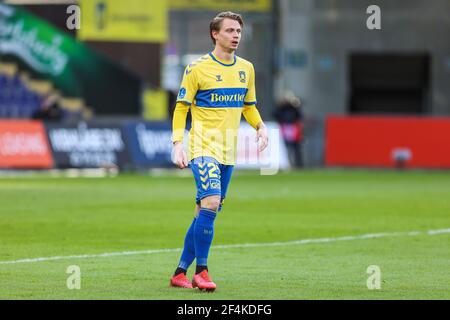 Brondby, Danimarca. 21 Mar 2021. Simon Hedlund (27) di Brondby SE visto durante la partita 3F Superliga tra Brondby IF e Aarhus GF al Brondby Stadium di Brondby, Danimarca. (Photo Credit: Gonzales Photo/Alamy Live News Foto Stock