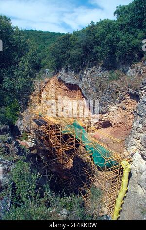 SPAGNA - Páramos de Burgos (distretto) - Castille e Leon - BURGOS. Yacimiento prehistórico de Atapuerca; zona de 'la cima del elefante' Foto Stock