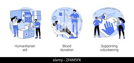 Illustrazioni vettoriali astratte di concetto di aiuto della comunità. Illustrazione Vettoriale