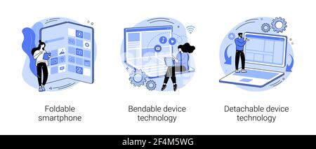 Illustrazioni vettoriali di concetto astratto dell'elettronica moderna. Illustrazione Vettoriale