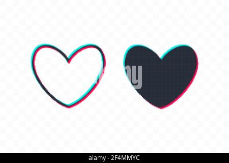 Icona della linea cardiaca in pixel, segno, simbolo, logo. Segno tricolore Illustrazione Vettoriale