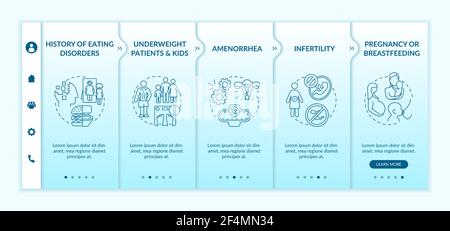 Precauzioni di digiuno intermittente onboarding modello vettoriale Illustrazione Vettoriale